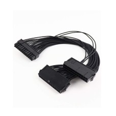 Dual PSU Power Supply 24-Pin Adapter Cable for ATX Motherboard