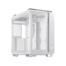 ASUS TUF Gaming GT502 White ATX Mid-Tower Computer Case,Front Panel RGB Button,USB 3.2 Type-C,2x USB 3.0 Ports,Tool-free Side Panel,ARGB Hub, 360mm and 280mm Radiator compatible, Fabric Handle on top.