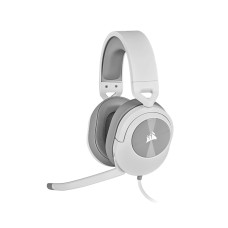 Corsair HS55 Stereo Gaming Headset (Leatherette Memory Foam Ear Pads, Lightweight, Omni-Directional Microphone, PC, Mac, PS5/PS4, Xbox Series X | S, Nintendo Switch, Mobile Compatibility) White
