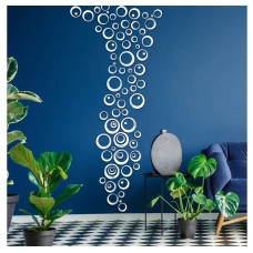 72 Pieces Removable Round Circle Wall Sticker Decal Acrylic Mirror Setting for Home Living Room Bedroom Decor (2.5 -13.5 cm)