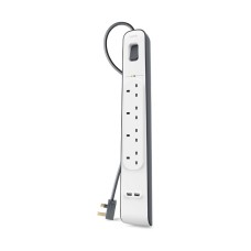 Belkin 4 Outlet Surge Strip with 2 x 2.4A Shared USB Charging-BL-SRG-4OT-2USBUK