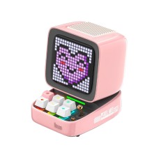 Divoom Ditoo-Pro Retro Pixel Art Game Bluetooth Speaker with 16X16 LED App Controlled Front Screen (Pink)
