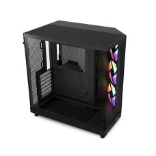 NZXT H6 Flow RGB Compact Dual-Chamber Mid-Tower Airflow Case | Includes 3 x 120mm RGB Fans | Panoramic Glass Panels | High-Performance Airflow Panels | Cable Management | Black -  CC-H61FB-R1