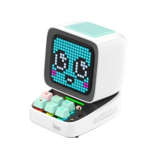 Divoom Ditoo-Pro Retro Pixel Art Gaming Portable Bluetooth Speaker with App Controlled 16X16 LED Front Panel, Also a Smart Alarm (White)
