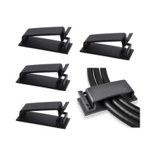 10 pcs Self Adhesive Cable Management Clips F40 (Small) , Cable Organizers Wire Management Multipurpose Wire Clip Clamps for TV Computer Laptop Ethernet Cable Desk Home Office - Black