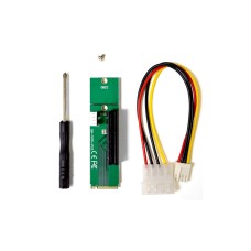 MintCell M.2 M (M2) Key NGFF to PCI-E (PCIE) 4X Adapter with 4 Pin MOLEX Power Cable v1.0