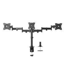 Triple Monitor Desk Mount, Height Adjustable Computer Monitor Stand Mount - 15” - 24”