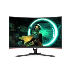 AOC C32G3E G3 Series 31.5" 1000R FHD Curved Gaming Monitor, 1920×1080 Resolution, 165Hz, 16:9 Ratio, 1ms Response Time, HDR Mode, Adaptive Sync Anti Tearing Technology, HDMi, DP, Black/Red | C32G3E