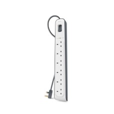 Belkin 6 Outlet Surge Protection Strip with 2 Meter Power Cord - White - BL-SRG-6OT-2M-UK