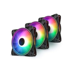 DeepCool CF120 Plus 3in1 PC Fans 3 Packs 120mm 1800RPM PWM Case Fans ARGB Aura SYNC 52.5CFM Computer Cooling Fans Quiet Under 28.8dB(A) High Performance for ATX/MATX PC Cases, Black
