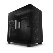 NZXT H9 Flow Dual-Chamber Mid-Tower ATX Gaming PC Case, High-Airflow Top Panel, Temp Glass Front & Side, Up to 360mm Radiator & 10x 120mm Fans Support, USB 3.2 Type-C & A Ports, Black | CM-H91FB-01