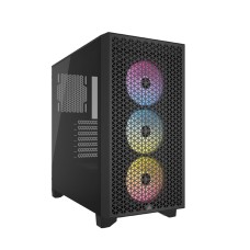Corsair 3000D RGB Airflow Mid-Tower PC Case – 3X AR120 RGB Fans – Three-Slot GPU Support – Fits up to 8X 120mm Fans – High-Airflow Design – Black