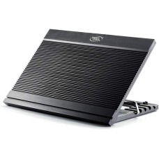 N9 Laptop Cooler, Aluminum Panel, 180mm Fan with Adjustable Speed, 6 Adjustable Angles, 4 USB Ports, 2 Anti-Slip Baffles with Adjustable Distance, Support up to 17"